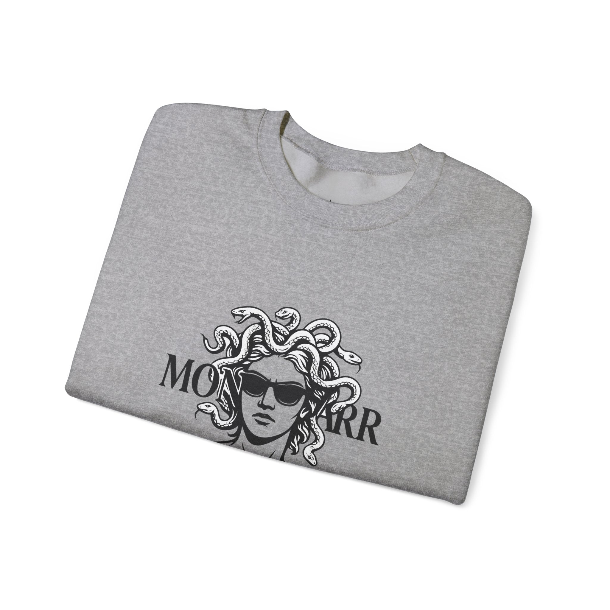 Medusa Sunglasses Sweatshirt – Retro Mythology Crewneck
