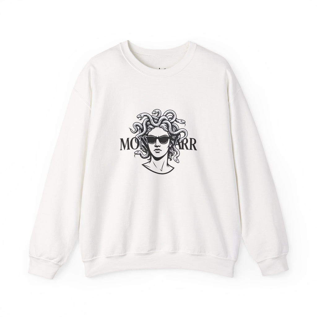 Medusa Sunglasses Sweatshirt – Retro Mythology Crewneck