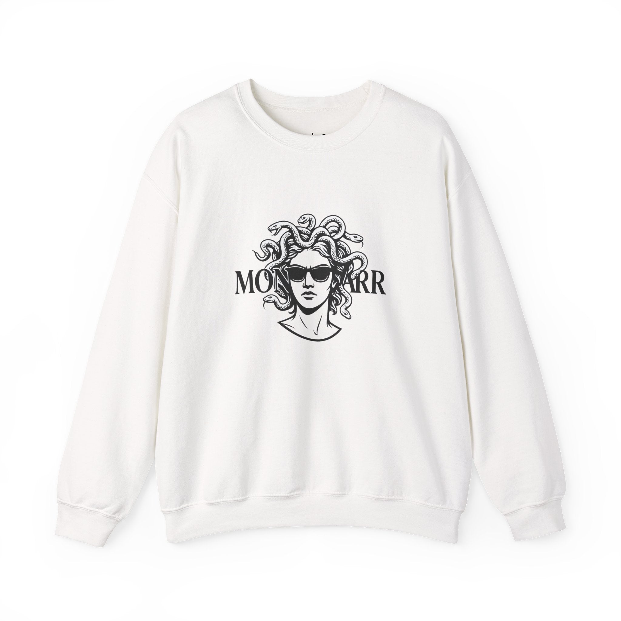 Medusa Sunglasses Sweatshirt – Retro Mythology Crewneck