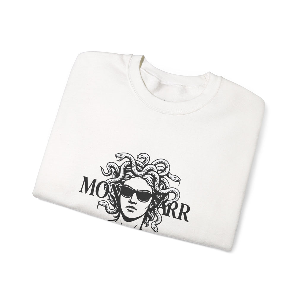 Medusa Sunglasses Sweatshirt – Retro Mythology Crewneck