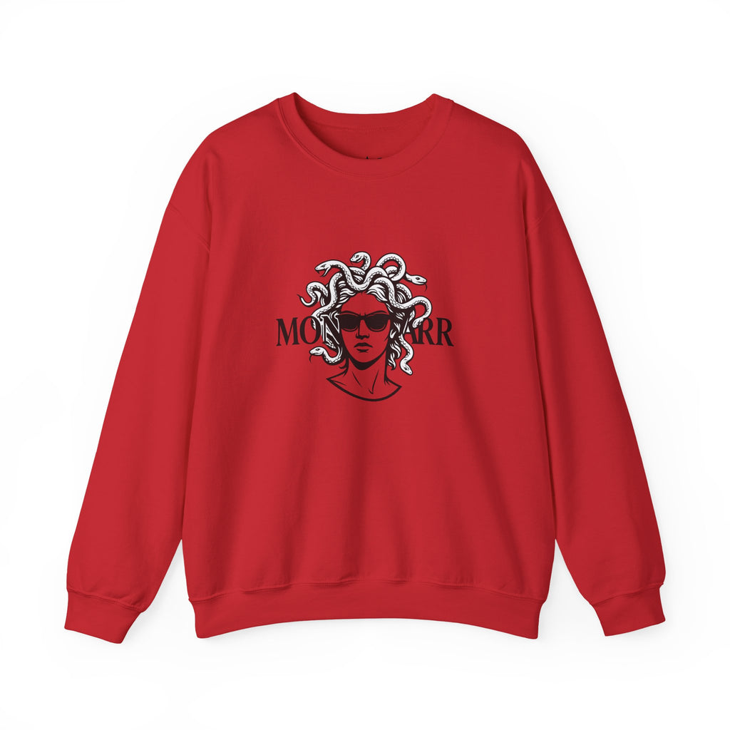 Medusa Sunglasses Sweatshirt – Retro Mythology Crewneck