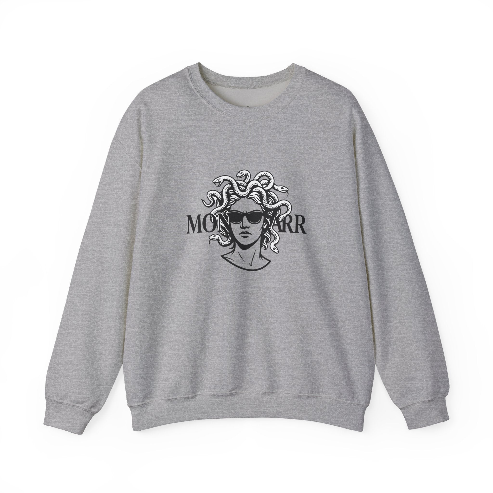 Medusa Sunglasses Sweatshirt – Retro Mythology Crewneck